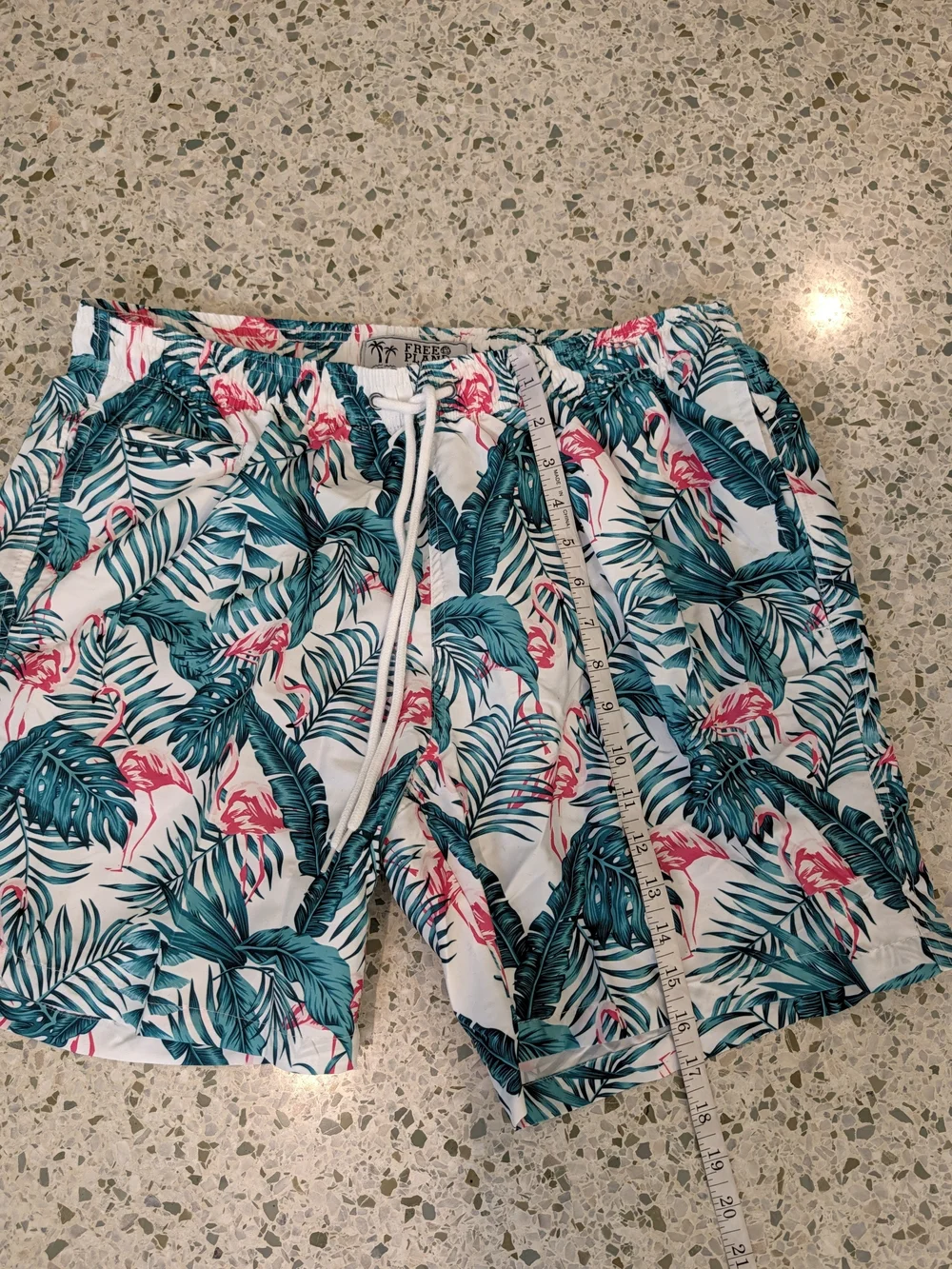 NWT Free Planet Men's 2 Piece Tropical Flamingo Surf & Swim Set